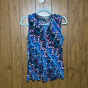 Dana Buchman Geometric Blue Purple Tank Top